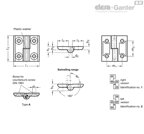 GN 337-ZD Hinges Zinc die casting | Elesa+Ganter